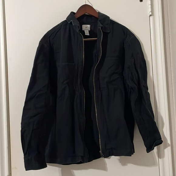 H&M Men's Black Relaxed Fit Coupe De Contractee Jacket Size M - Picture 1 of 7